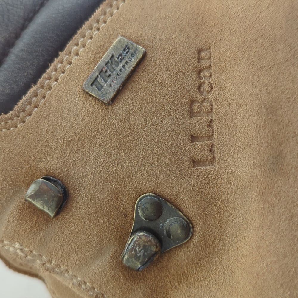 L.L. Bean Suede Waterproof Vibram Tek 2.5 Retro Hiking Boots 9.5M Brown Lace Up - Picture 5 of 16